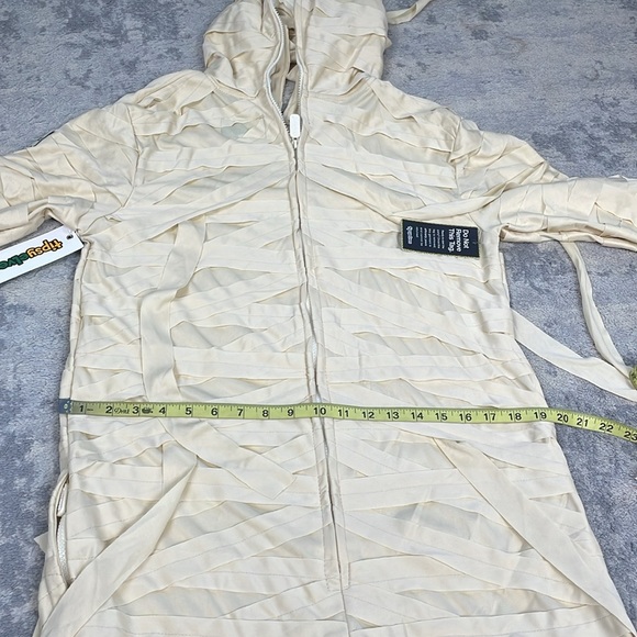 NWT Tipsy Elves Mummy Costume Onesie Jumpsuit Cream Halloween Hooded Sz M - Picture 10 of 15
